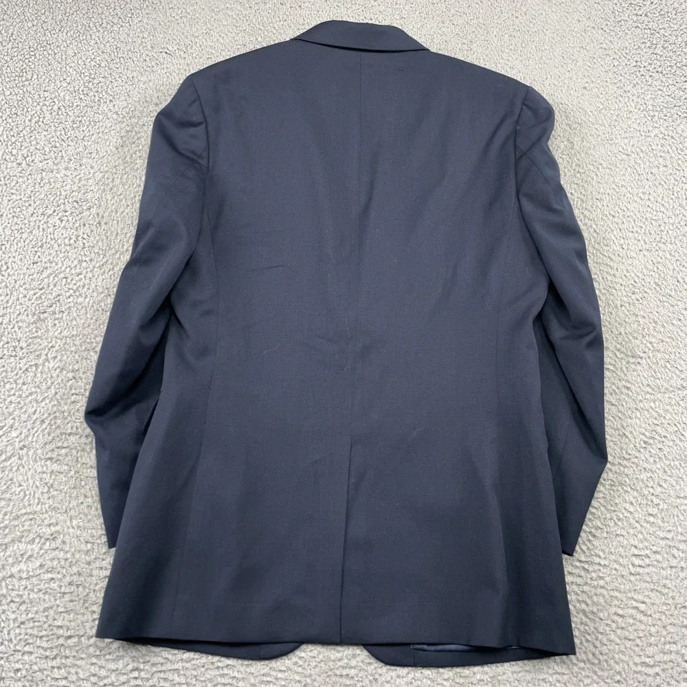 Banana Republic Suit Mens 38S 33x28 Navy Blue Tailored Fit Wool Blend Two Button
